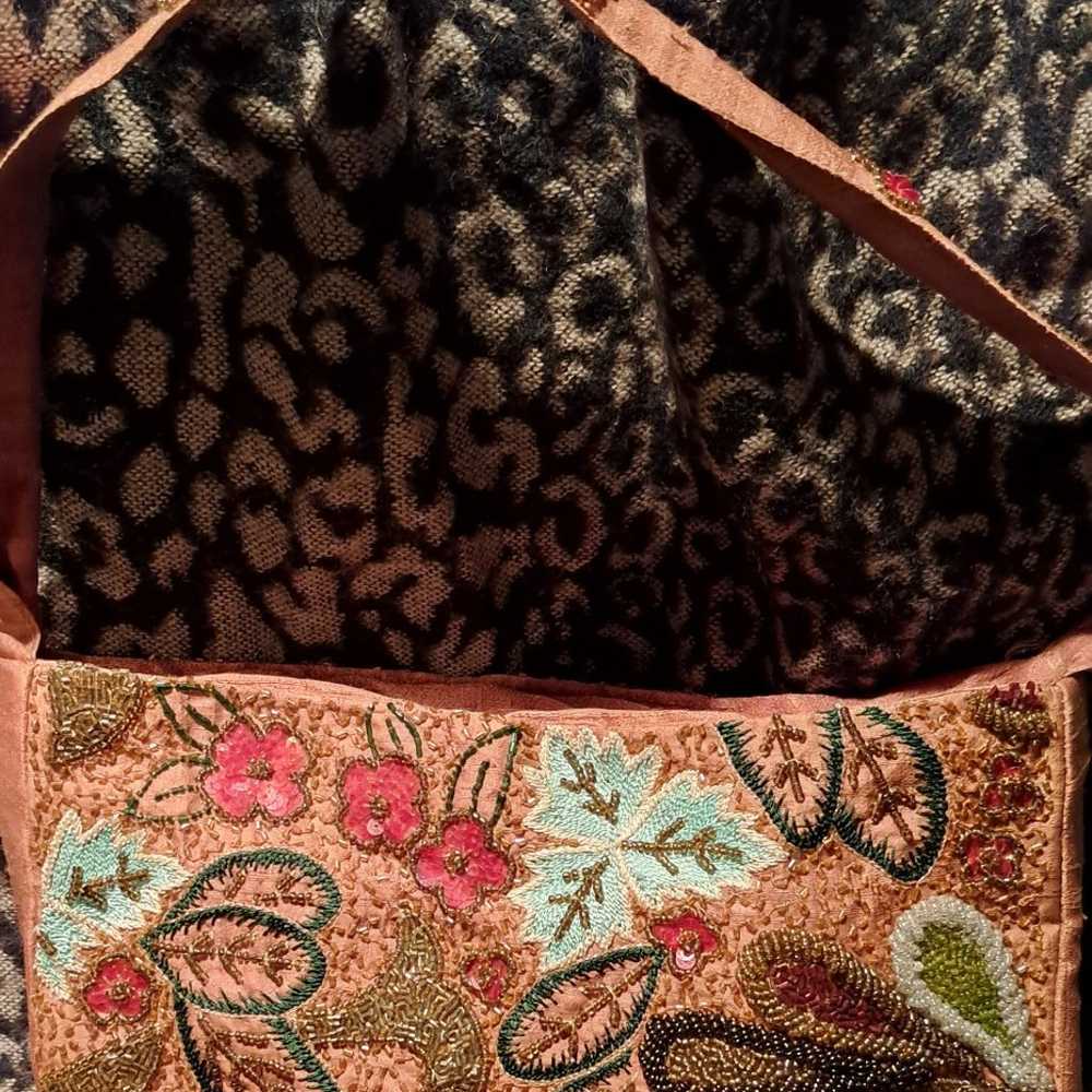 Gorgeous Vintage Sachi Bag Embroidered and Beaded… - image 2