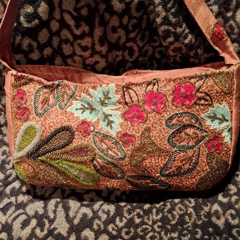 Gorgeous Vintage Sachi Bag Embroidered and Beaded… - image 4