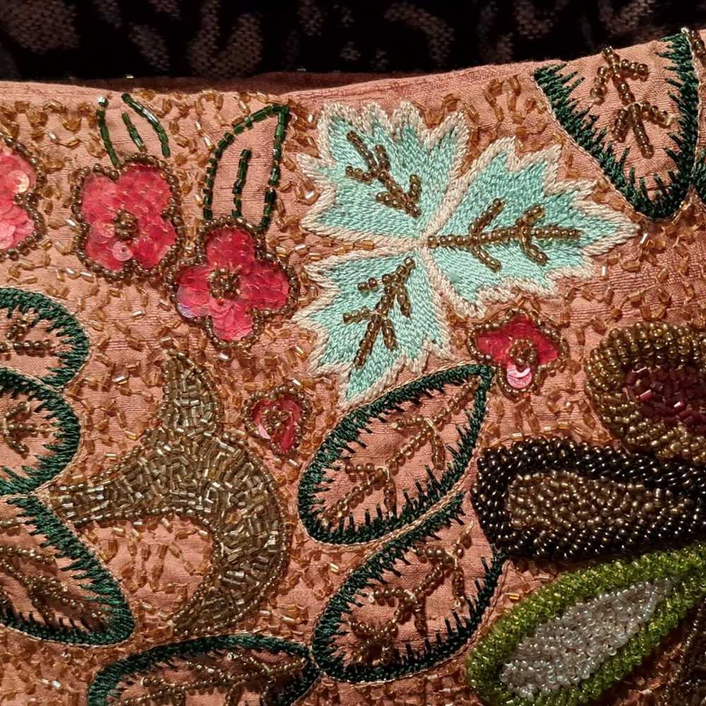 Gorgeous Vintage Sachi Bag Embroidered and Beaded… - image 5