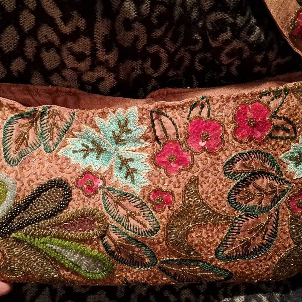 Gorgeous Vintage Sachi Bag Embroidered and Beaded… - image 6