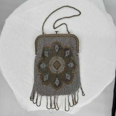 Antique 1920's French Micro Beaded Flapper Purse - image 1