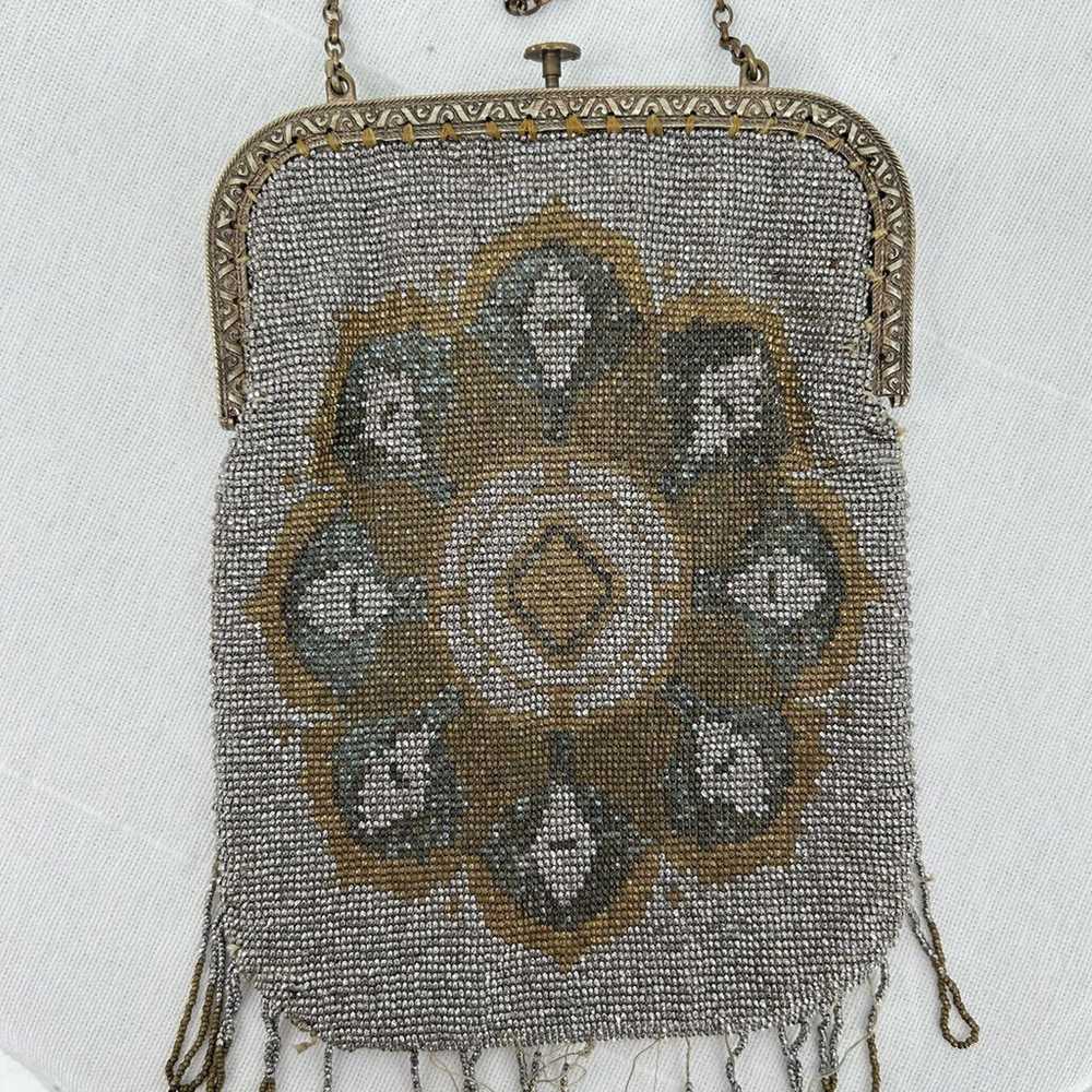 Antique 1920's French Micro Beaded Flapper Purse - image 2