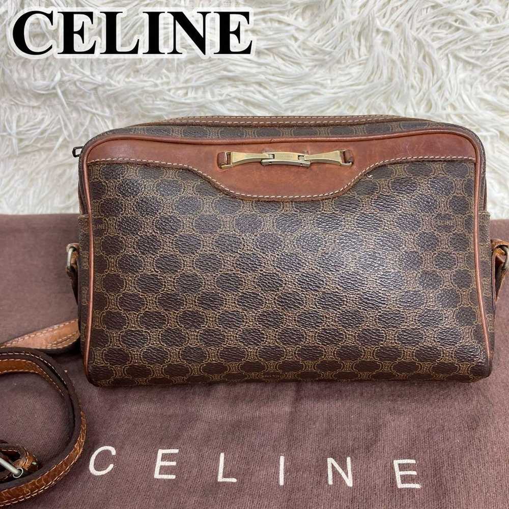 CELINE shoulder bag Pochette Macadam pattern Gold… - image 1