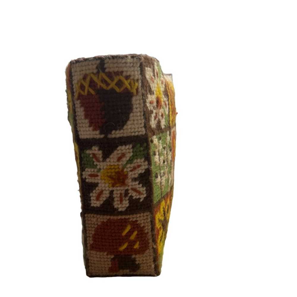 Vintage 1970s Needlepoint Tortoise Handle Mushroo… - image 4