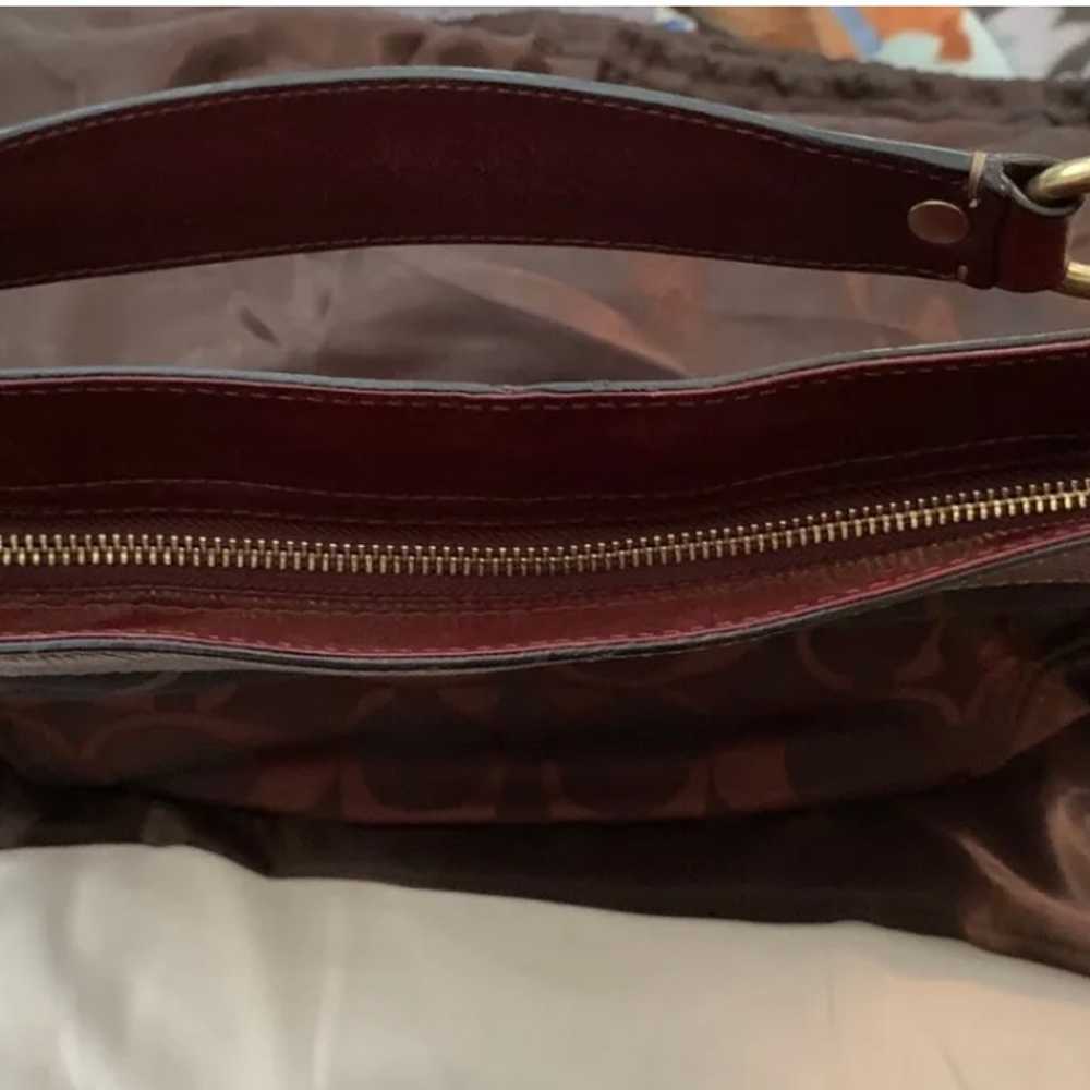 Vintage Coach Classic C Derp Wine Medium Hobo - image 10