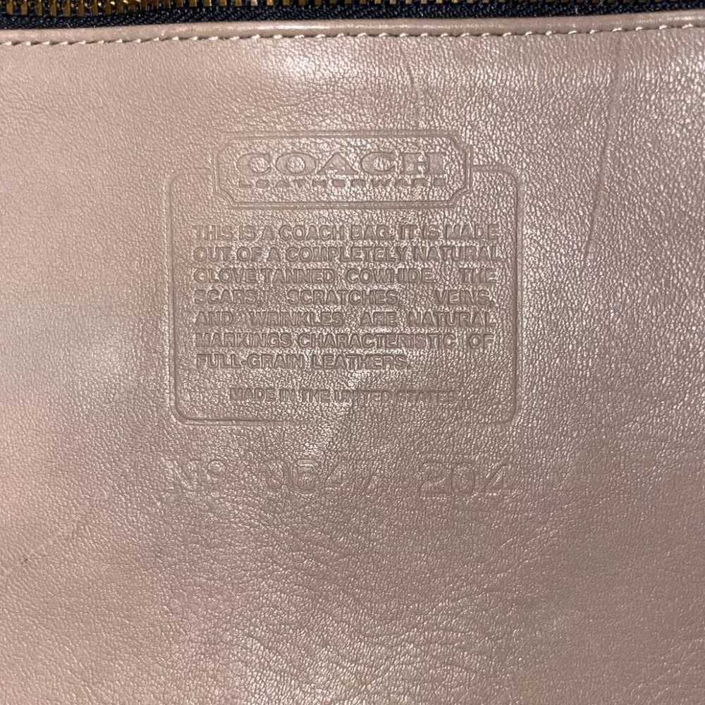 Coach vintage beige leather crossbody purse satch… - image 5