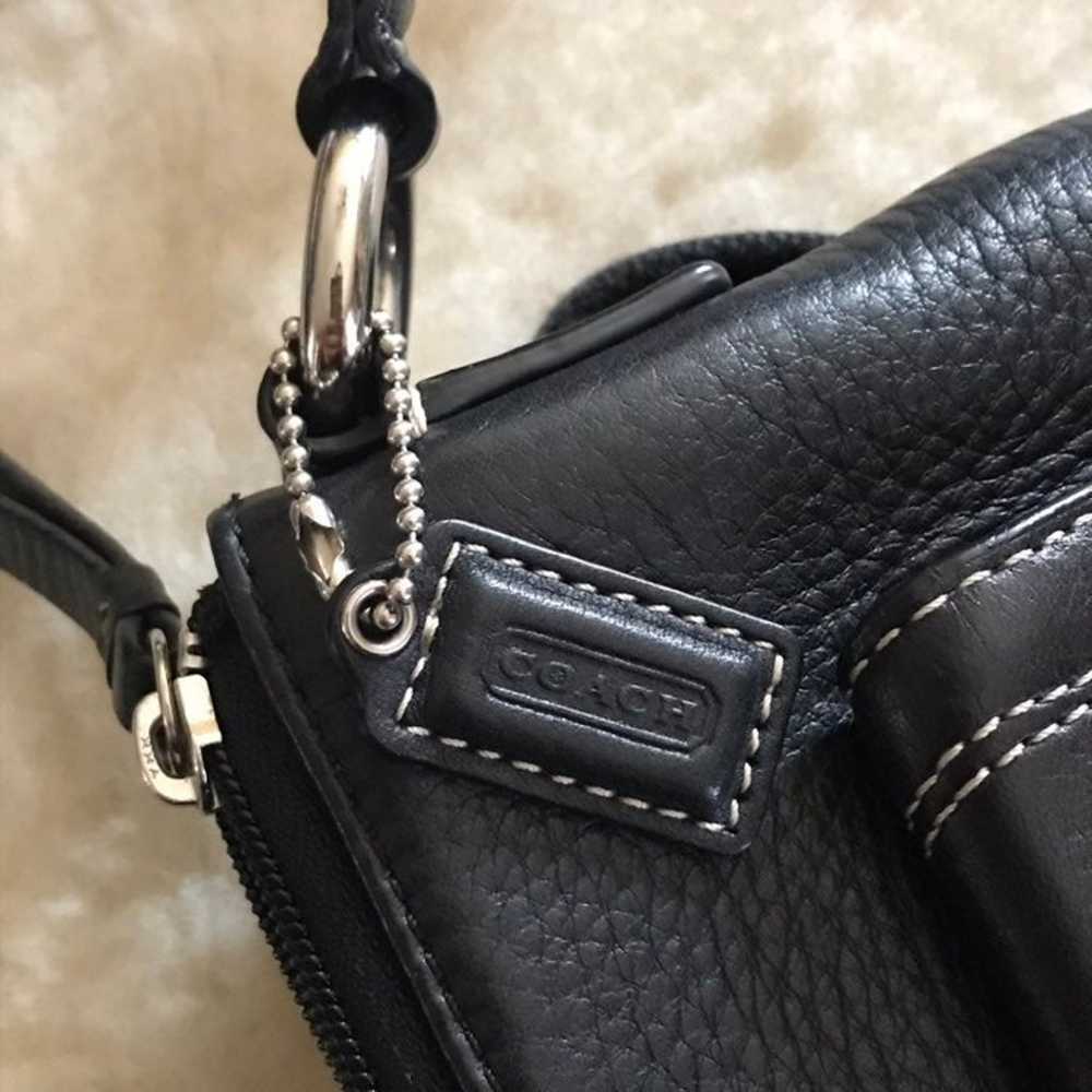 Like NEW Coach Vintage Black Pebble Leather with … - image 3