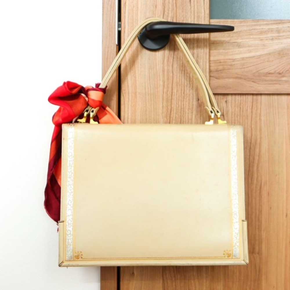 Vintage genuine leather Showa retro handbag. - image 9