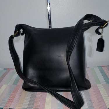 Coach VINTAGE Black Leather Crossbody Ba - image 1