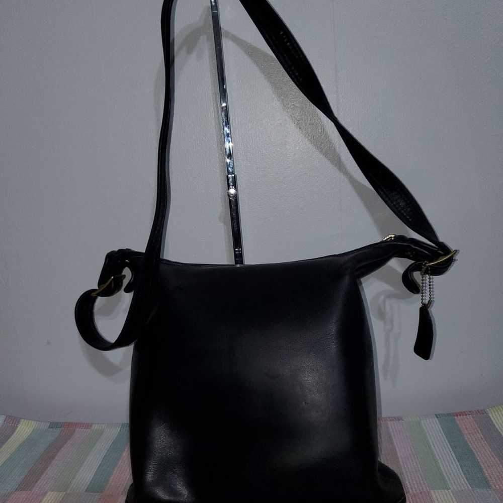 Coach VINTAGE Black Leather Crossbody Ba - image 3