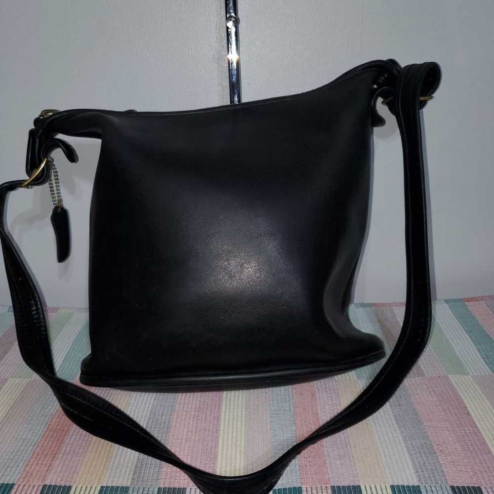 Coach VINTAGE Black Leather Crossbody Ba - image 7