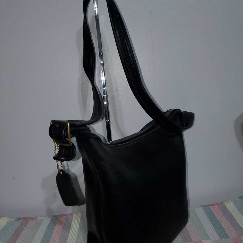 Coach VINTAGE Black Leather Crossbody Ba - image 8