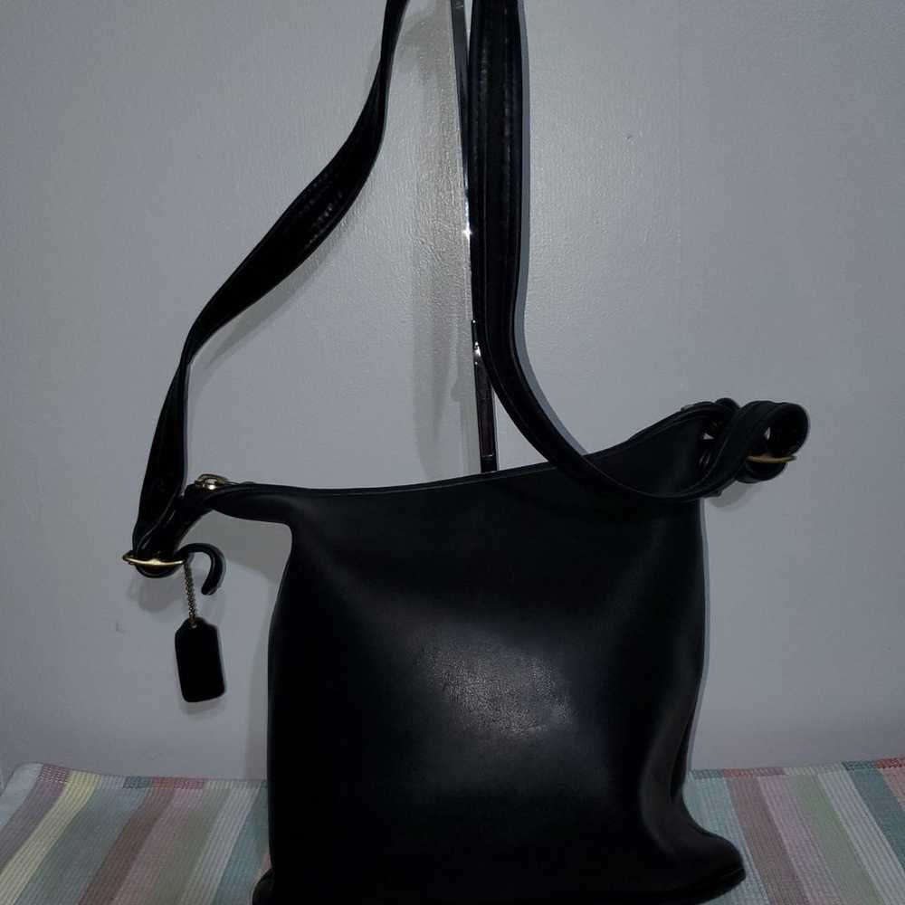 Coach VINTAGE Black Leather Crossbody Ba - image 9