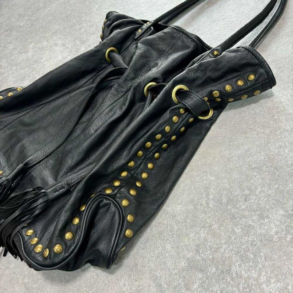 leather studs tassel fringe tote bag - image 11