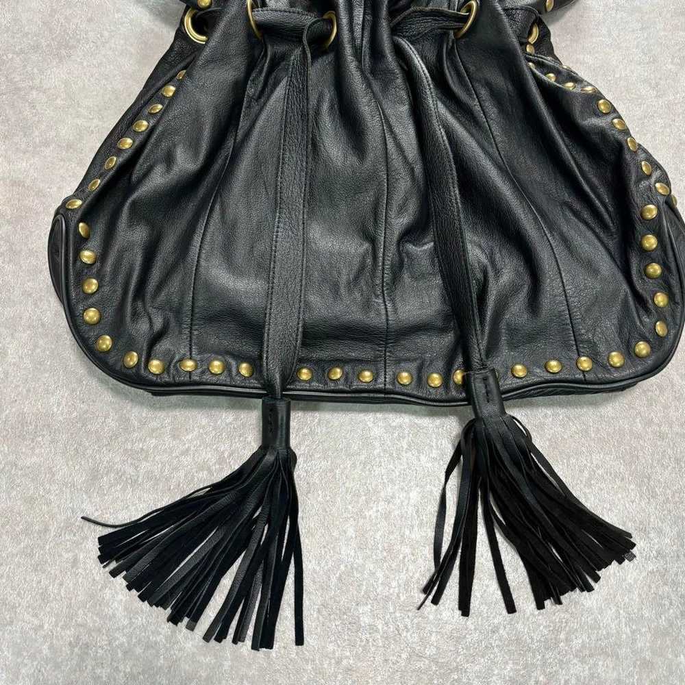 leather studs tassel fringe tote bag - image 6