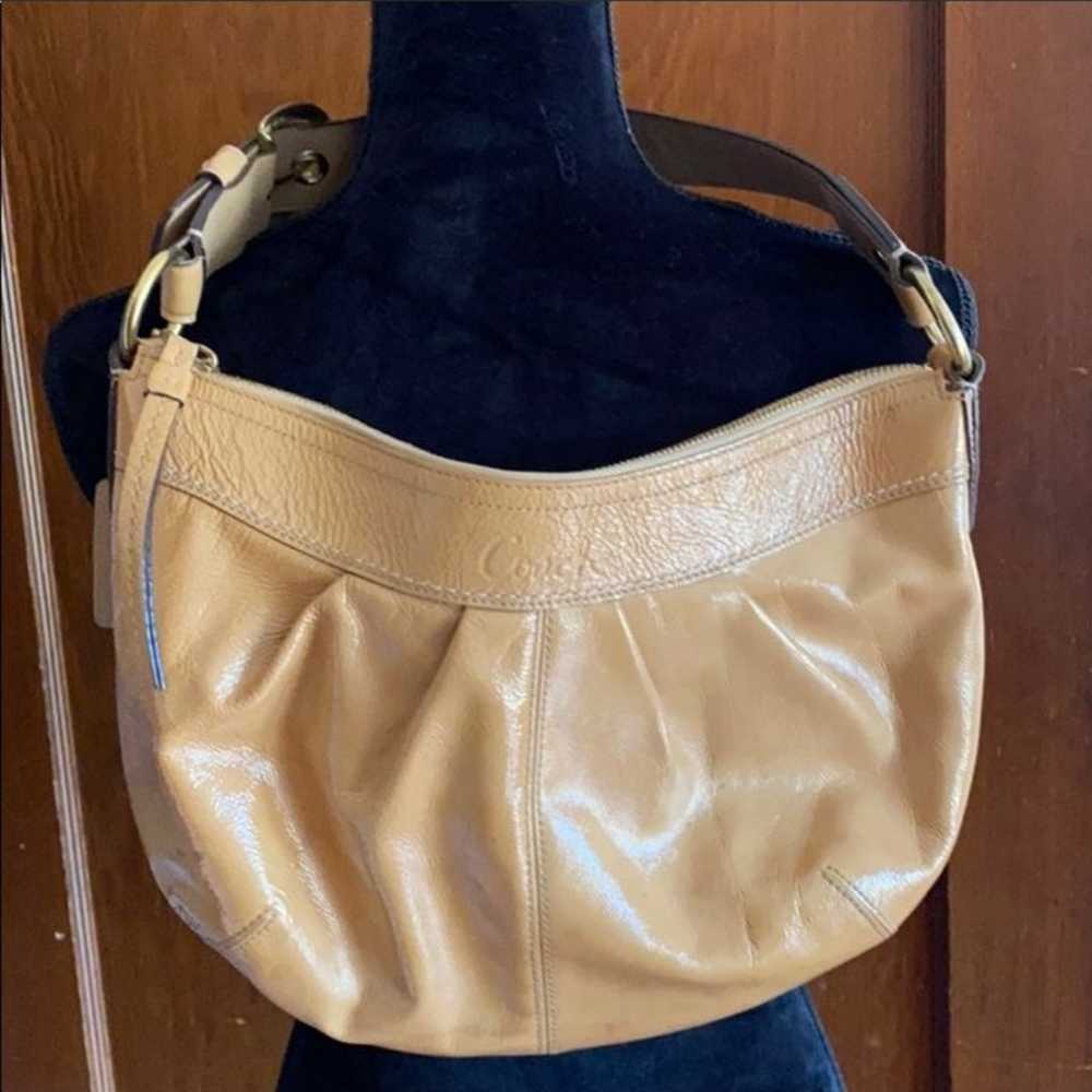 COACH bag purse~patent leather camel~vin - image 1