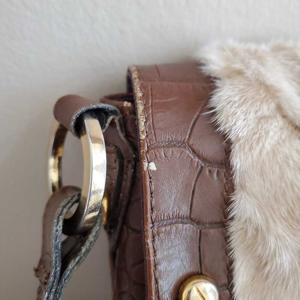 Vintage Facondini Brown Calf Leather and Mink Fur… - image 10