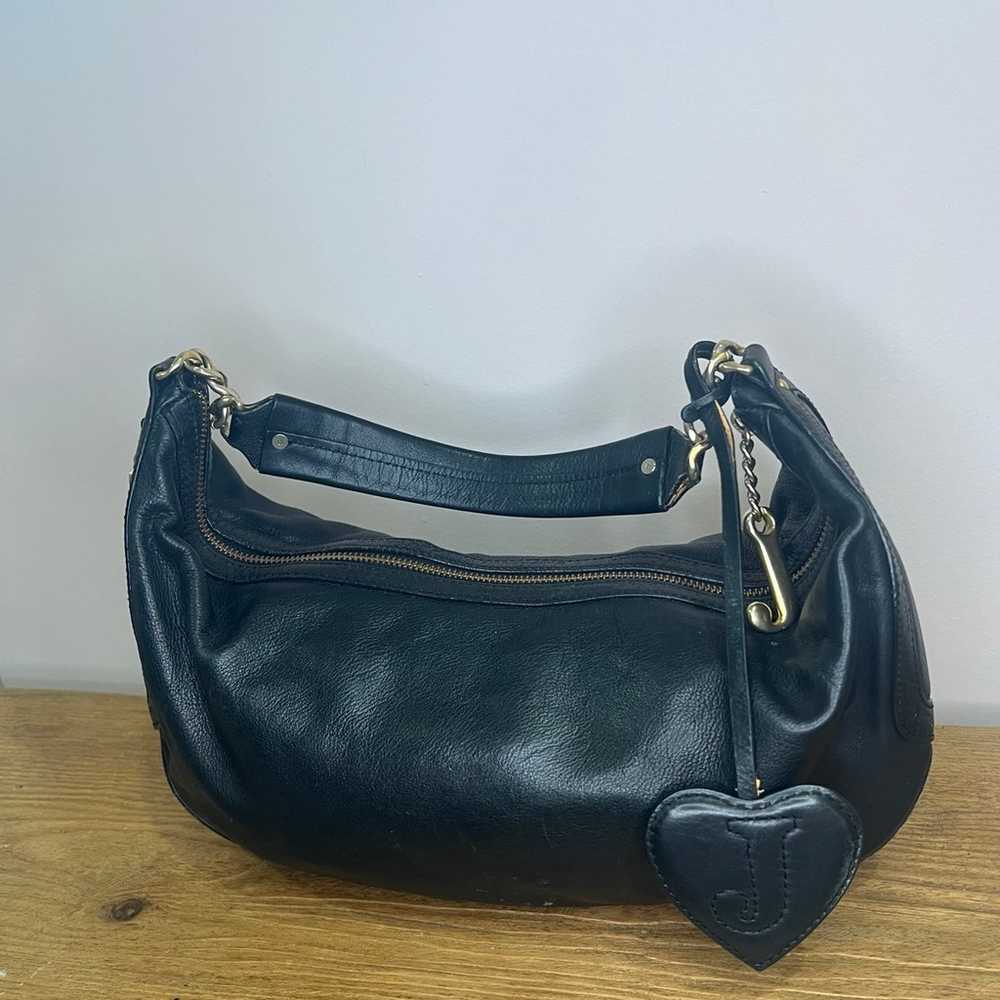 Vintage Juicy Couture Black Leather Shoulder Bag - image 1