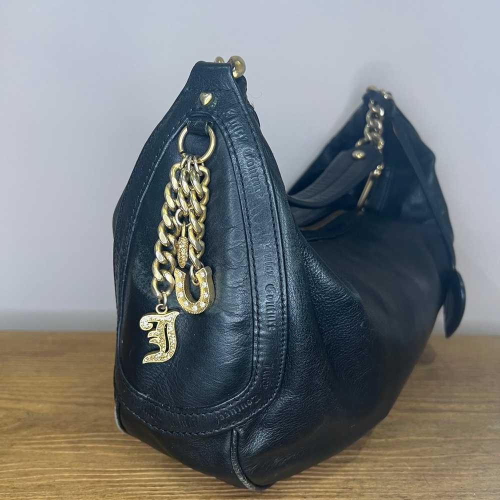 Vintage Juicy Couture Black Leather Shoulder Bag - image 2