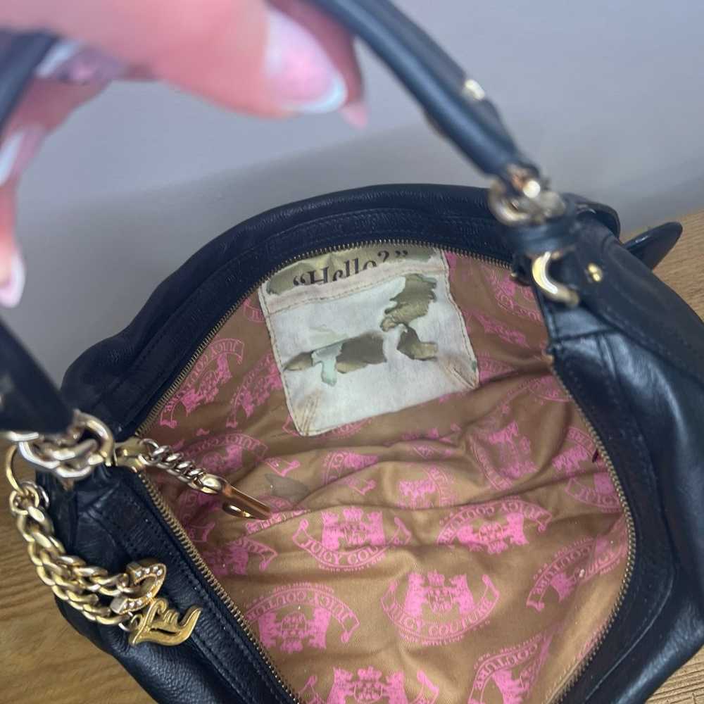 Vintage Juicy Couture Black Leather Shoulder Bag - image 3