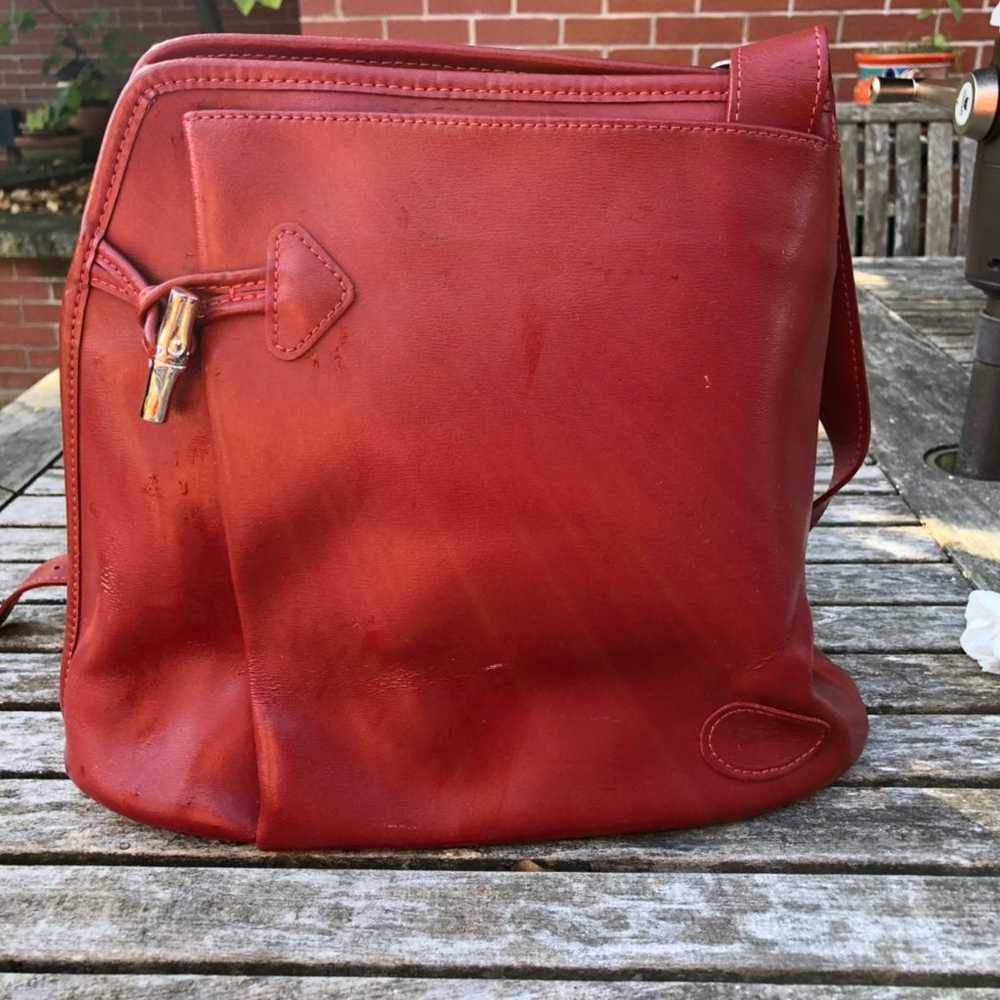 Vintage Longchamp  Red Leather Shoulder - image 1