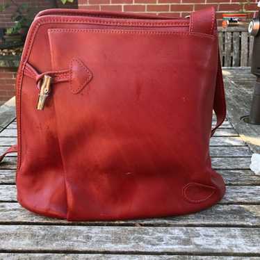 Vintage Longchamp  Red Leather Shoulder - image 1