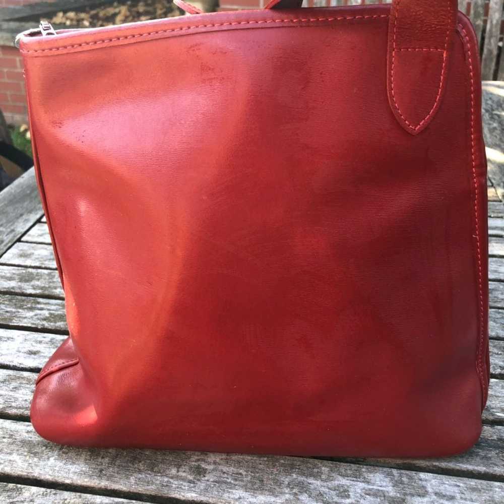 Vintage Longchamp  Red Leather Shoulder - image 4