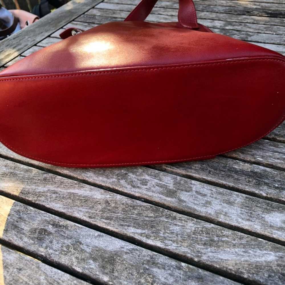 Vintage Longchamp  Red Leather Shoulder - image 5