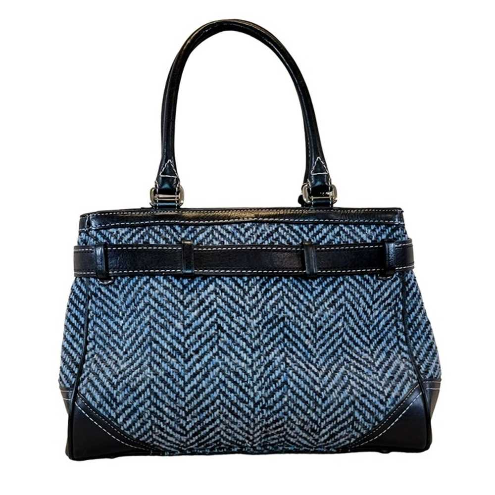 Coach Hamilton Hobo Tweed Blue Black Herringbone … - image 2