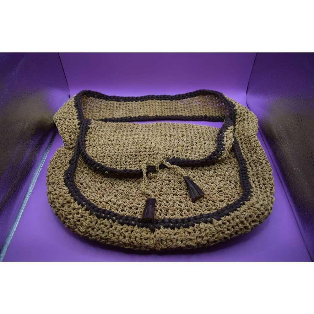 Vintage Jamin Puech Tan Brown Knit Handbag - image 1