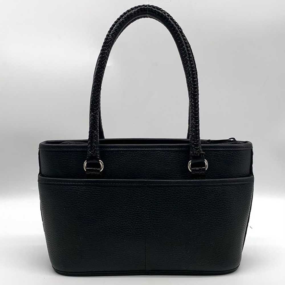 Brighton Vintage Black Croc Embossed Leather Satc… - image 2