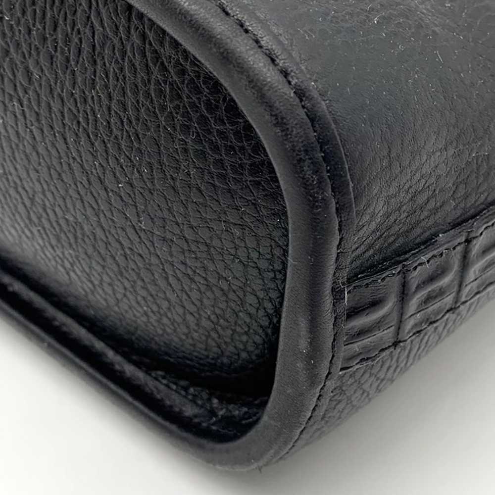 Brighton Vintage Black Croc Embossed Leather Satc… - image 6