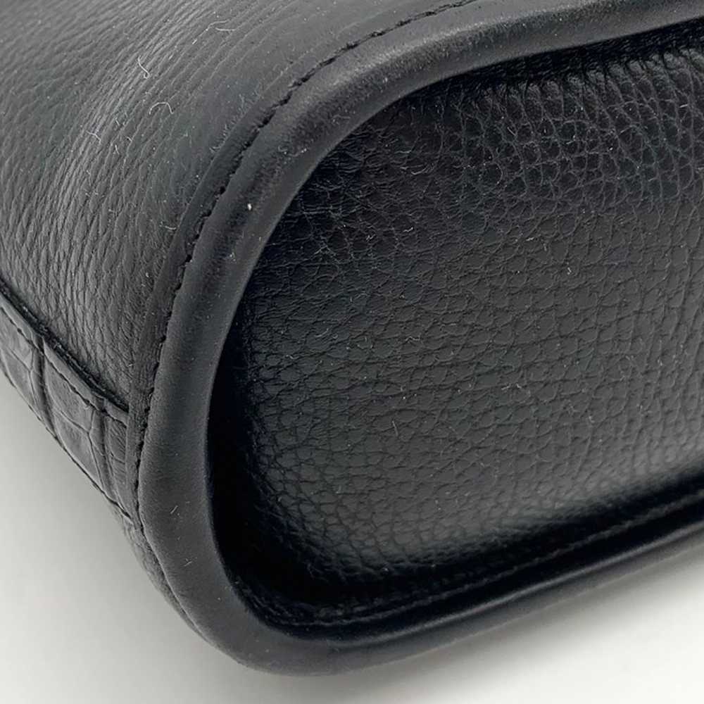 Brighton Vintage Black Croc Embossed Leather Satc… - image 7