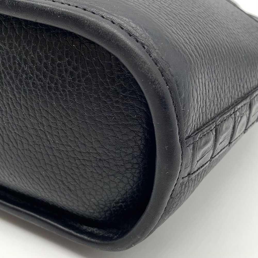 Brighton Vintage Black Croc Embossed Leather Satc… - image 9