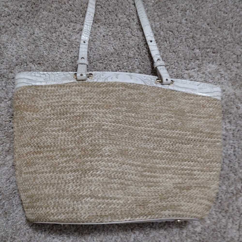 Brahmin straw purse shoulder - image 4