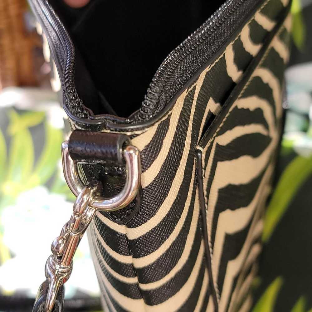 Vintage COACH crossbody zebra animal print - image 7