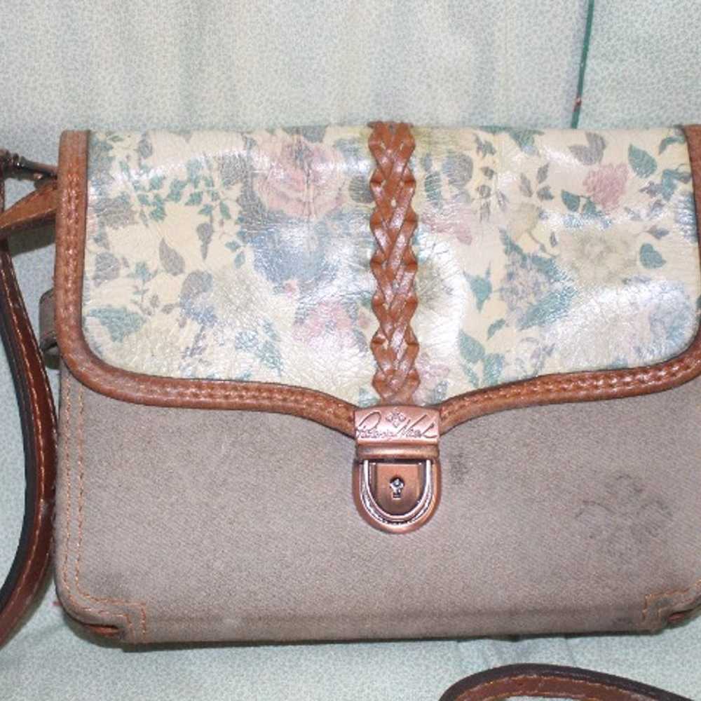 Vintage Patricia Nash Leather Crossbody Bag Flora… - image 1