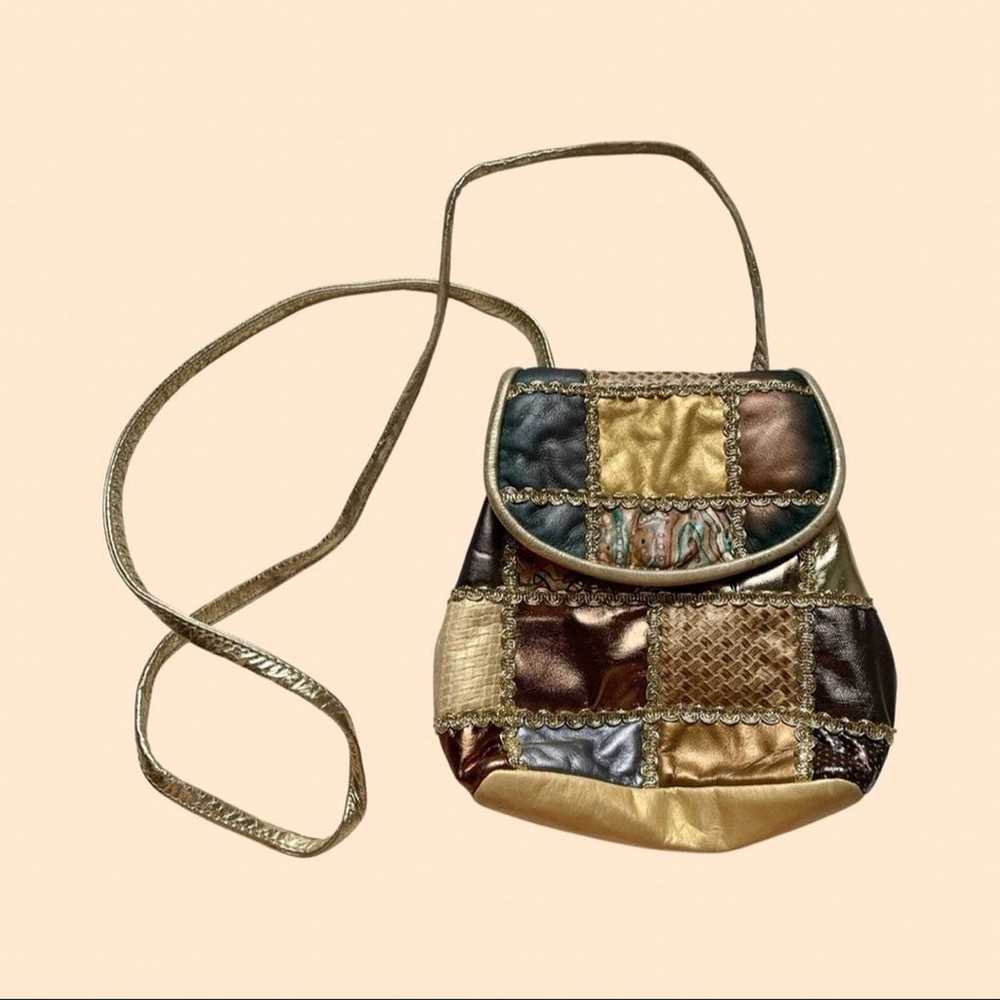 Gino Vintage 70s Patchwork Leather Bag - image 1