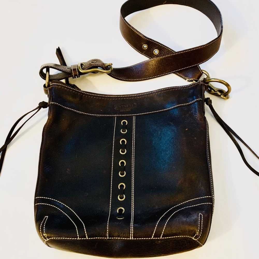 Vintage Coach mahogany crossbody bag - image 1