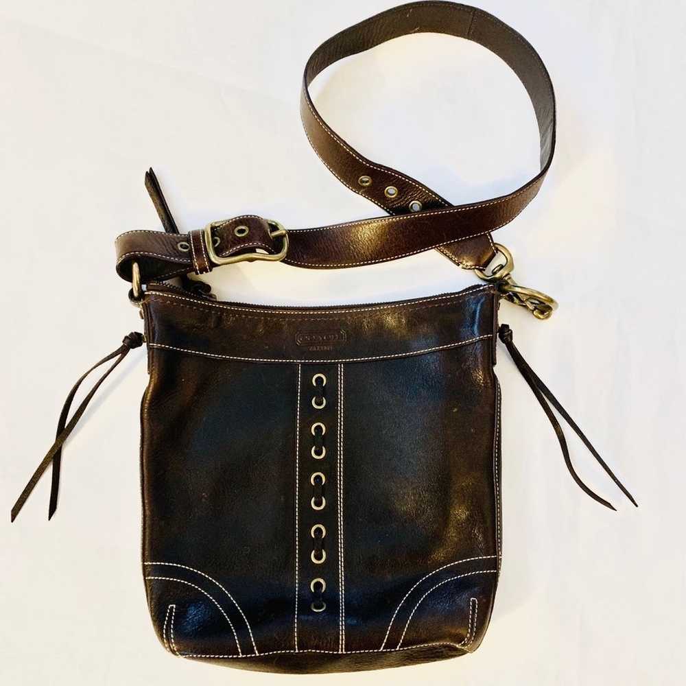 Vintage Coach mahogany crossbody bag - image 3