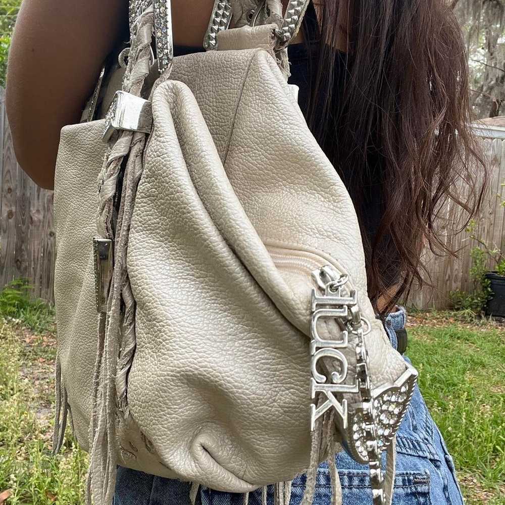 Unique Vintage Women's Cream and Silver Bag - image 2