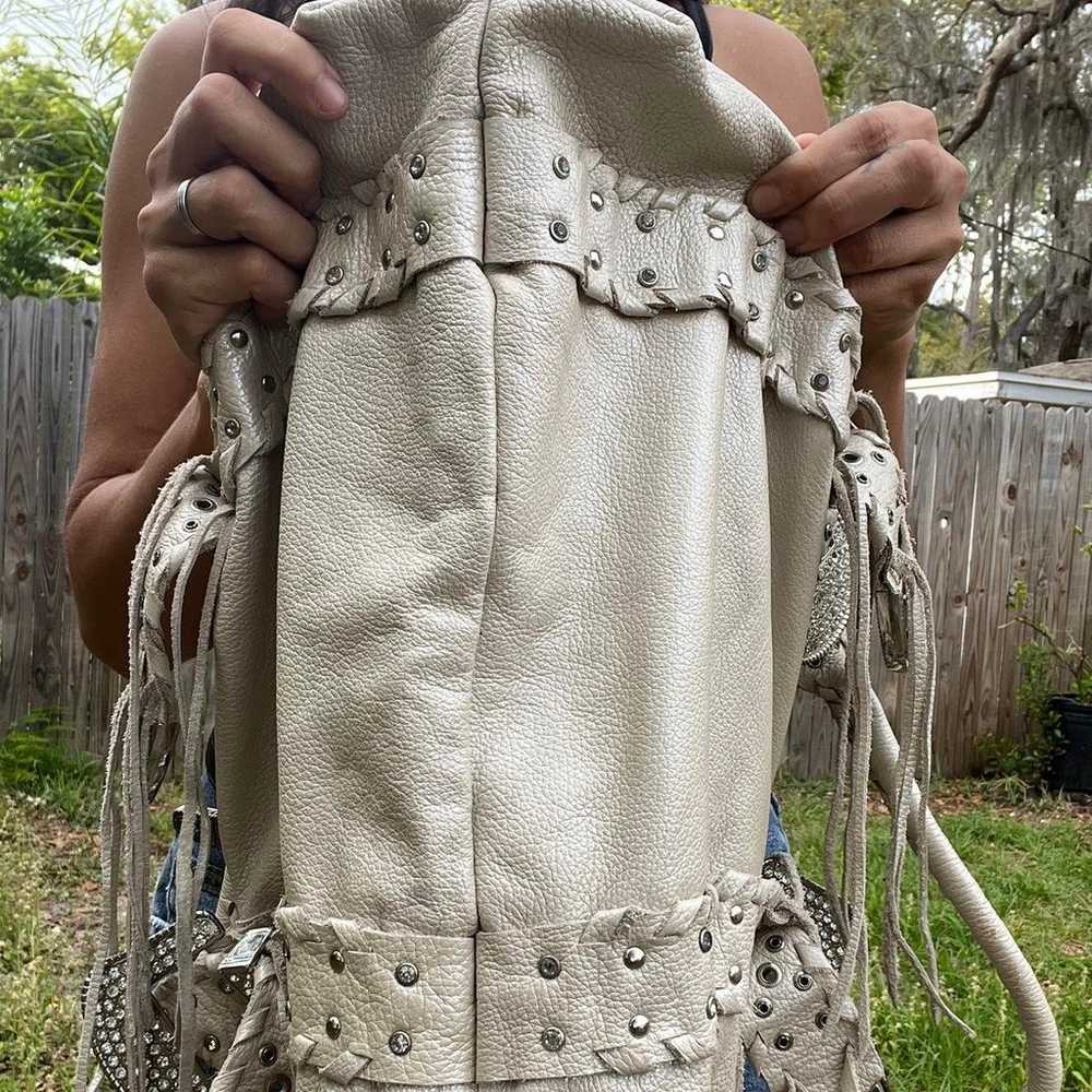 Unique Vintage Women's Cream and Silver Bag - image 4