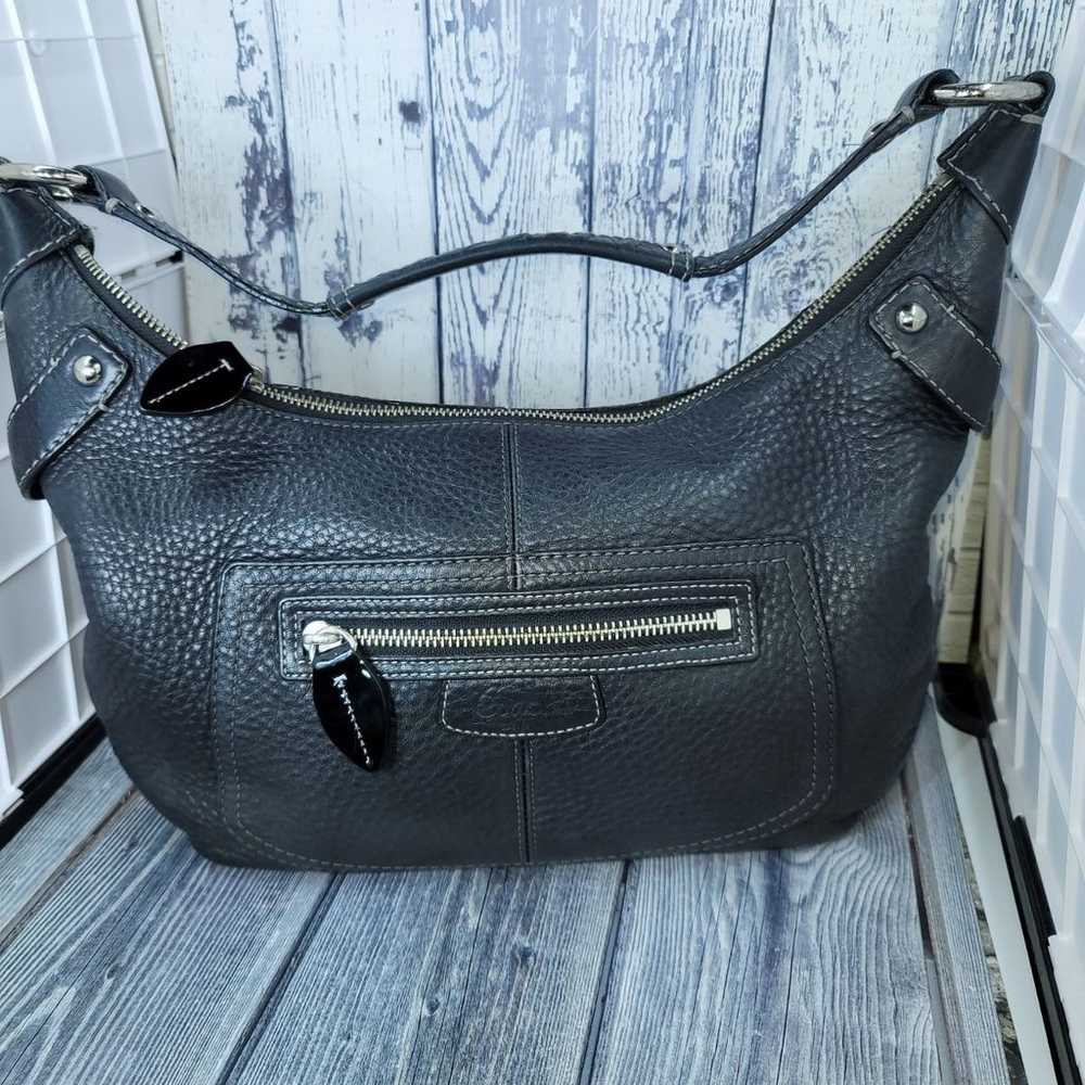 Vintage Coach hobo bag pebbled leather black - image 1