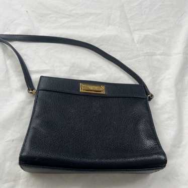 VINTAGE DONNA KAREN NY Small Navy LEATHER CROSSBO… - image 1