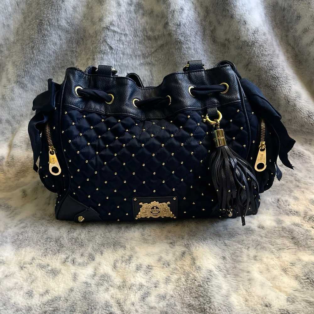 Vintage, navy blue juicy couture purse - image 1