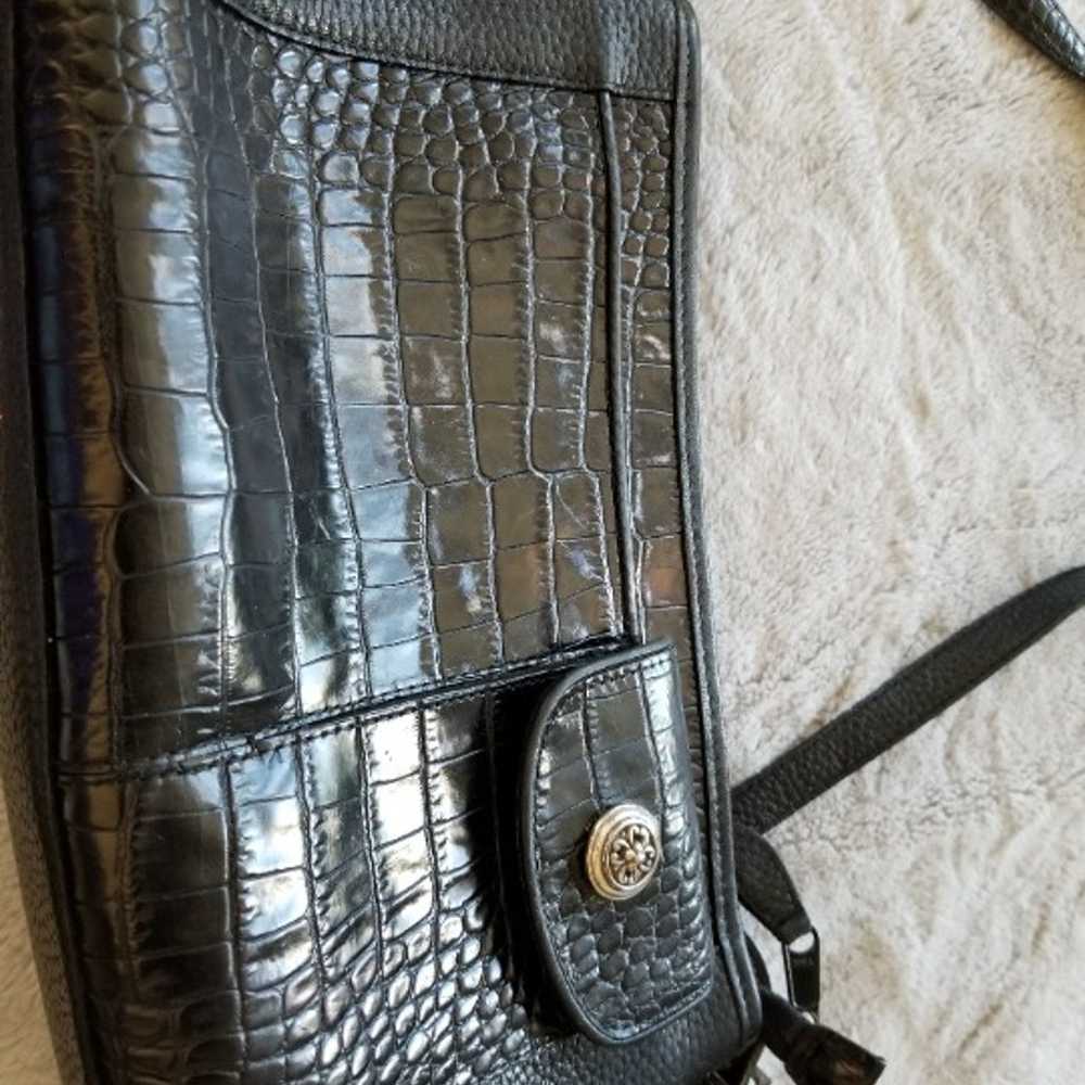 Vintage Brighton Black Pebbled Leather Handbag - image 1