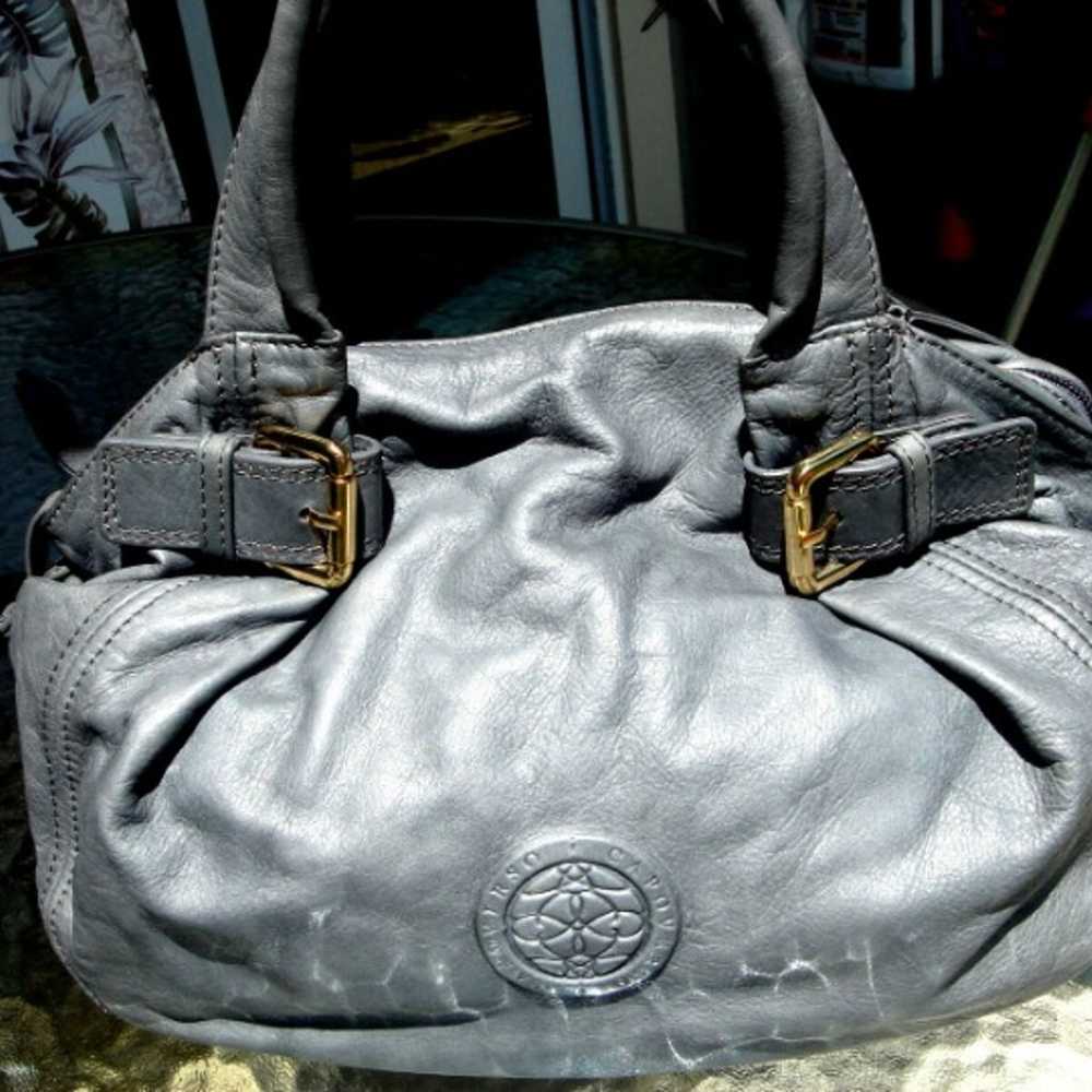 Gray Leather Handbag Capoverso - image 2