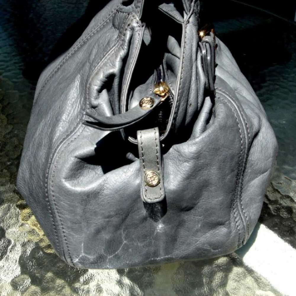 Gray Leather Handbag Capoverso - image 4