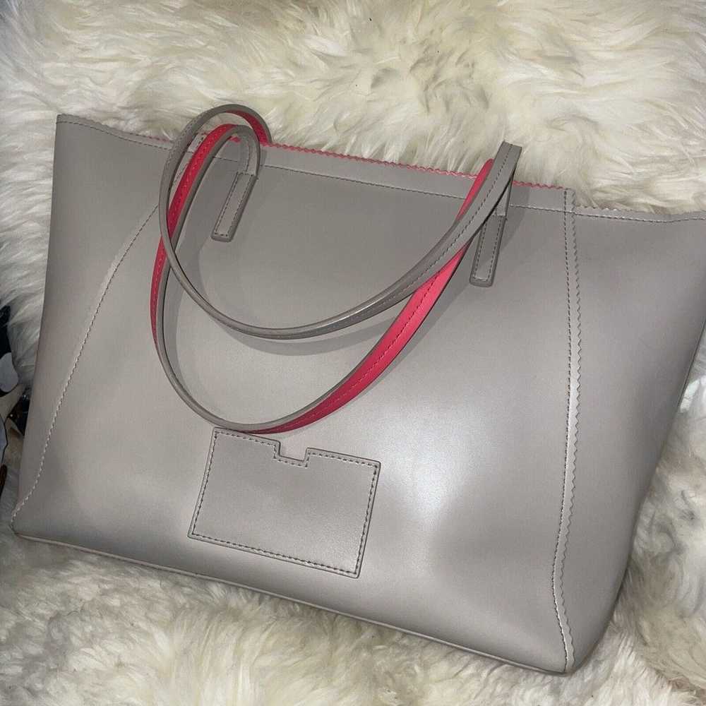 Kate Spade X-Large Taupe and Pink Leather Tote / … - image 2