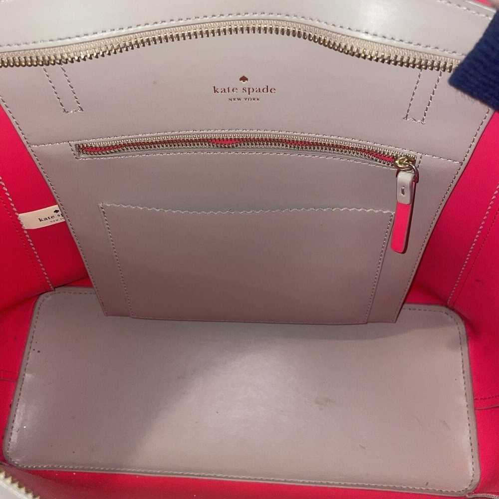 Kate Spade X-Large Taupe and Pink Leather Tote / … - image 5